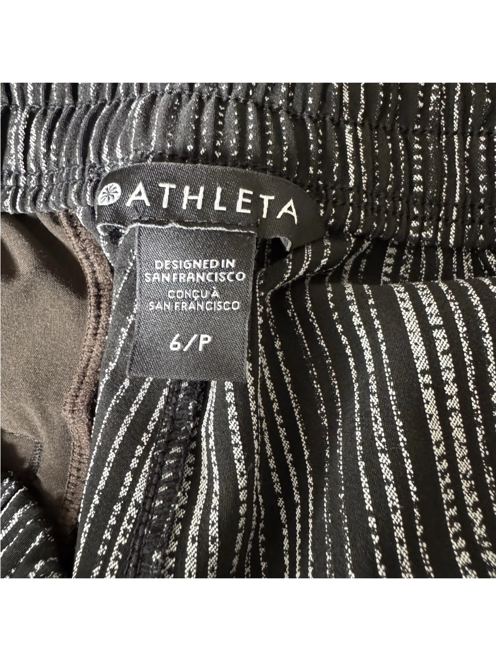 Athleta Arrival Pant Amara Stripe Black White Ankle High Rise Utility Jogger 6P - Picture 7 of 10